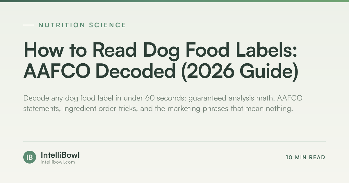 How to Read Dog Food Labels: AAFCO Decoded (2026 Guide) | IntelliBowl